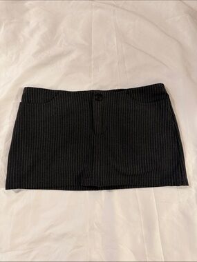 Brandy Melville Black Pinstripe Mini Skirt